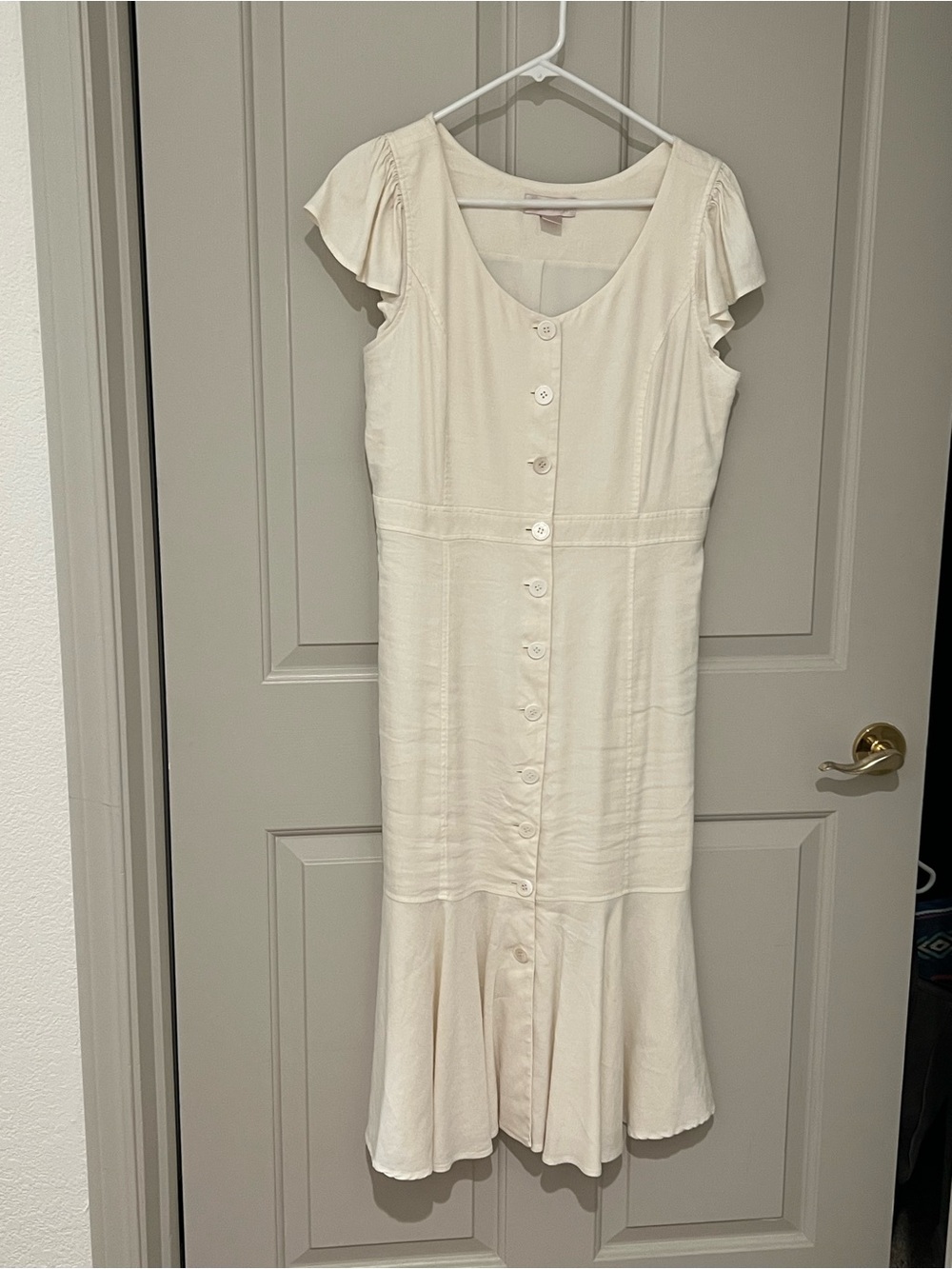 Rachel Parcell Cream Button-Front Midi Dress - Picture 3 of 5